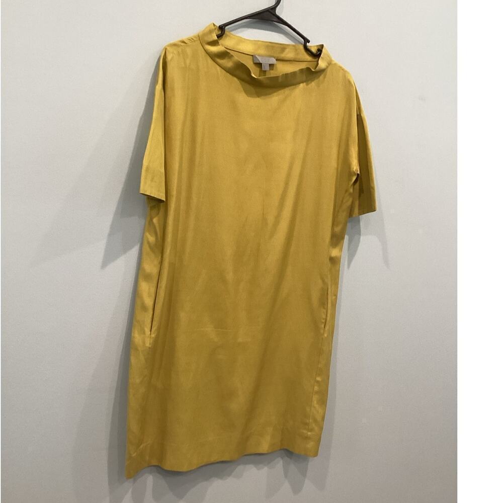 COS Womens Dress Size 2 Minimalist Mustard Yellow Classic Tunic Top Career READ